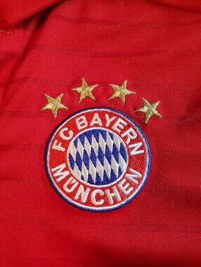 Adidas FC Bayern Munich Red and White Climacool Soccer Polo